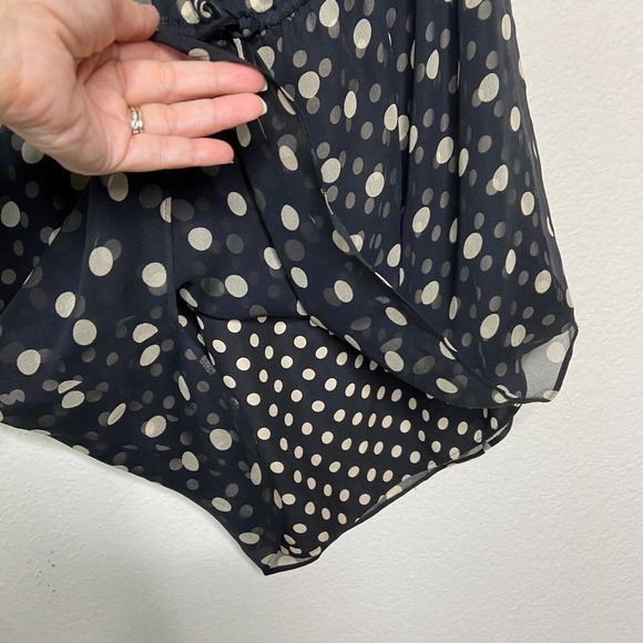 Haute Hippie Polka Dot One Shoulder Drawstring Ruffle Dress - Picture 6 of 11